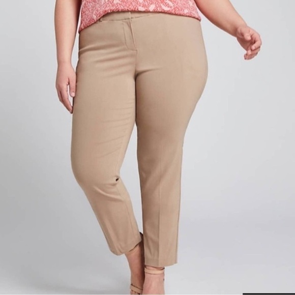 NWT Lane Bryant The Allie Crop Khaki Pants Size 28 - Picture 2 of 14